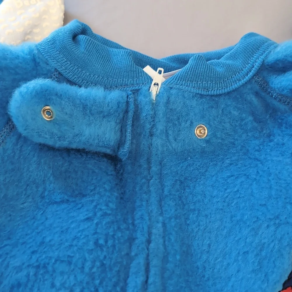 Vintage Children's Size 3T Paddington Bear Blue Footed Zip Up Pajamas